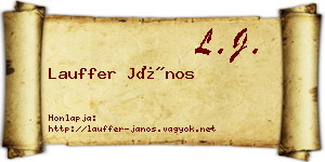 Lauffer János névjegykártya